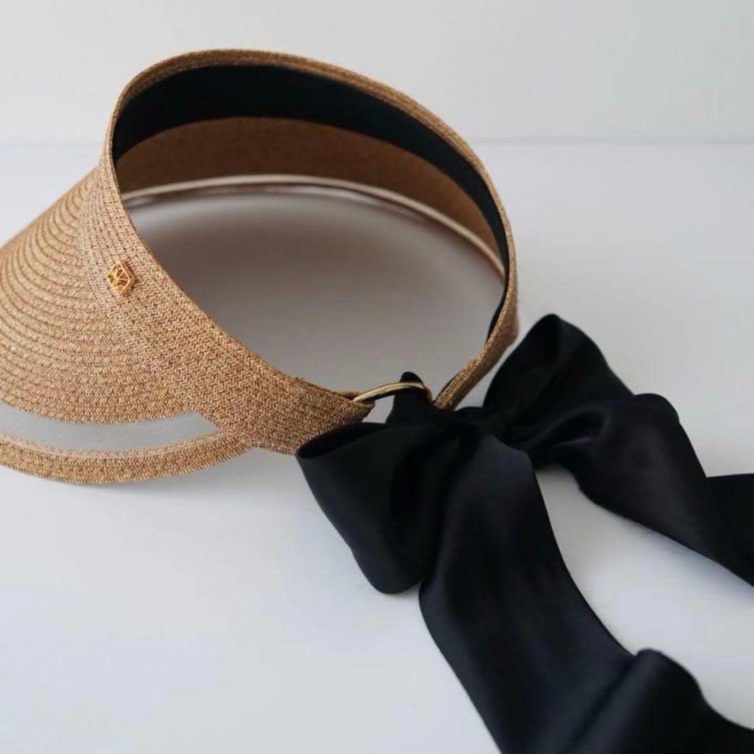 【新品】CA4LA×Acka satin ribbon sun visor 帽子