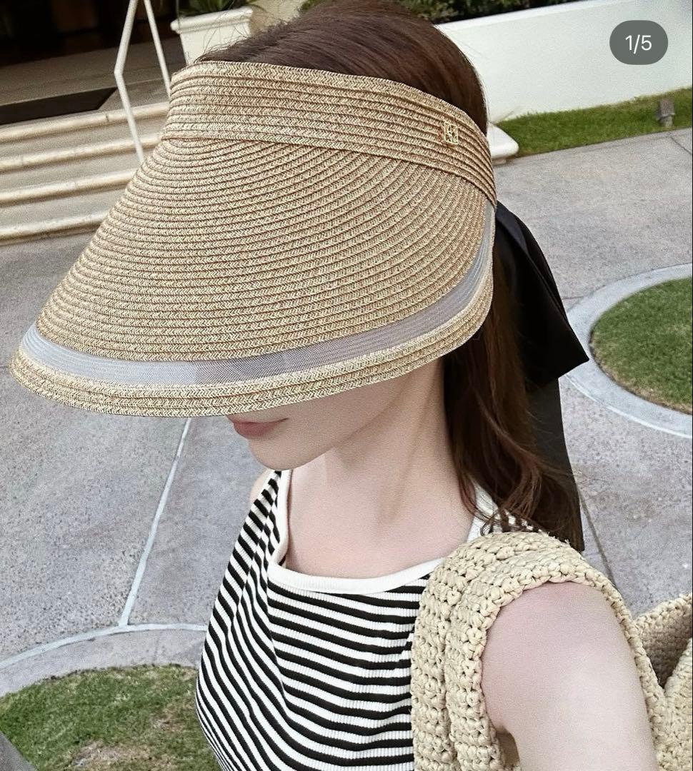 【新品】CA4LA×Acka satin ribbon sun visor 帽子