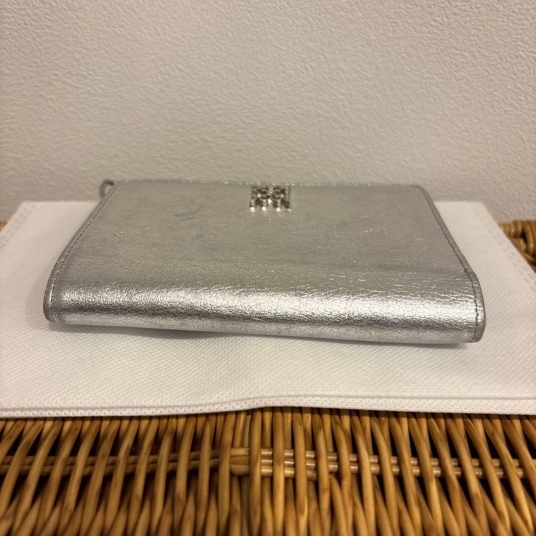 russet ラシット　ミニモノグラムプレートハーフウォレット　シルバー