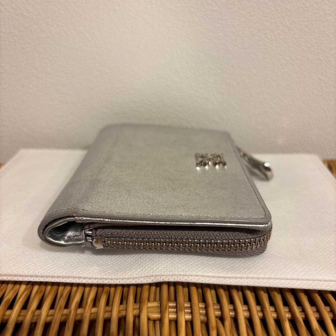 russet ラシット　ミニモノグラムプレートハーフウォレット　シルバー