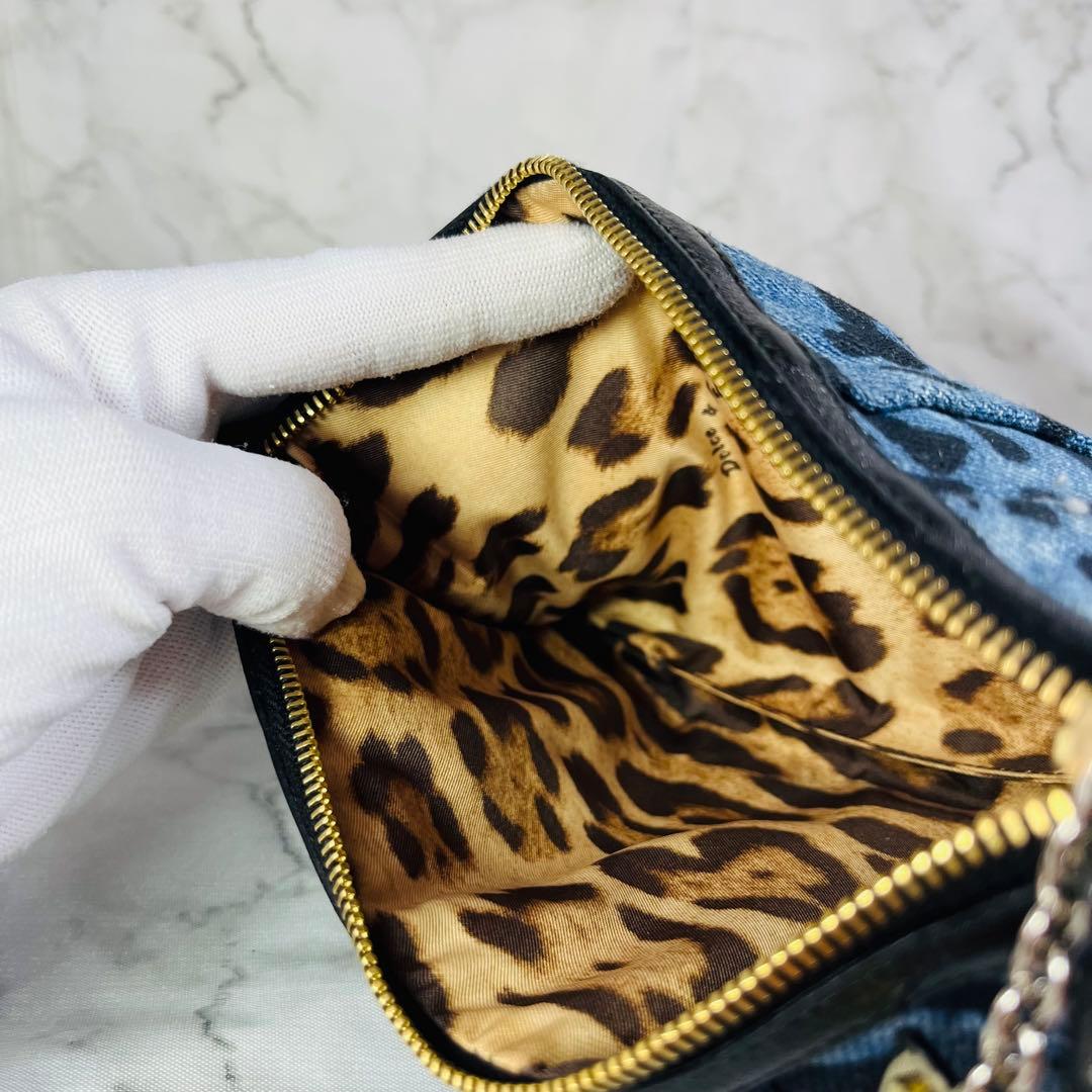 【希少】Dolce＆Gabbana　ドルガバ　クラッチバッグ　デニム　レオパード