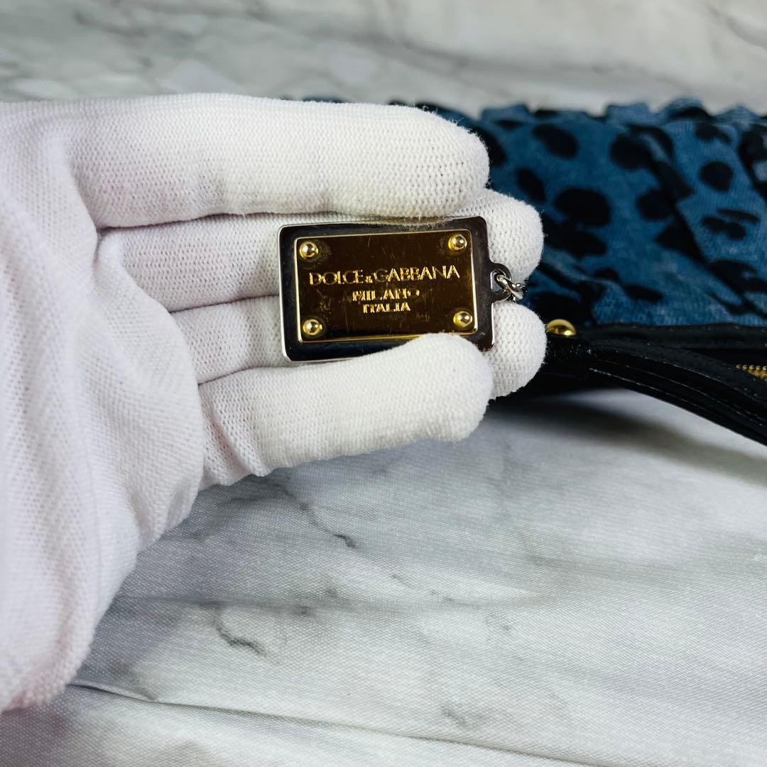 【希少】Dolce＆Gabbana　ドルガバ　クラッチバッグ　デニム　レオパード