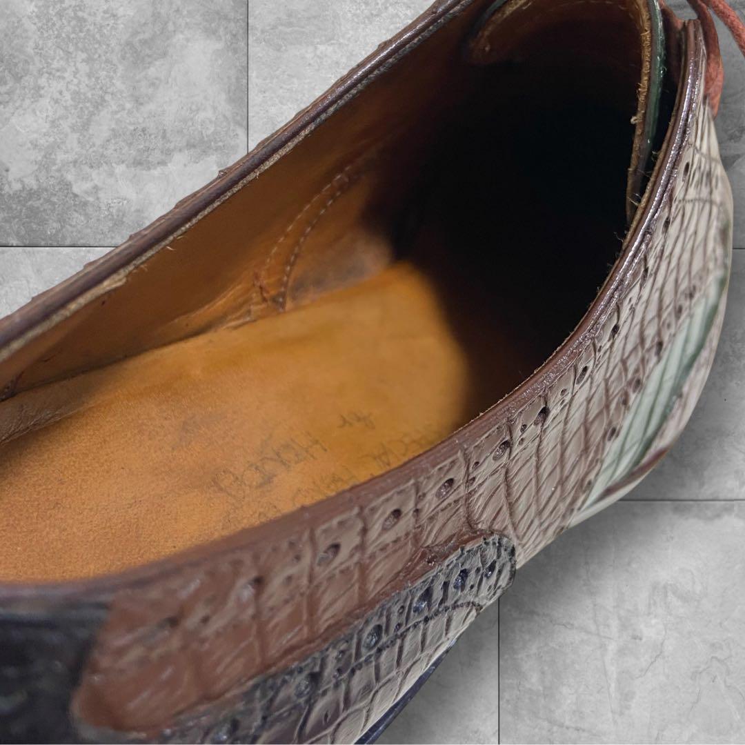 値下げ依頼品 オーダーメイド リアルクロコダイルレザー ビブラム ドレスシューズ