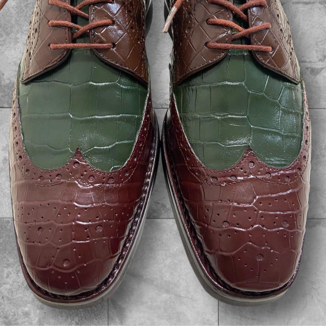 値下げ依頼品 オーダーメイド リアルクロコダイルレザー ビブラム ドレスシューズ