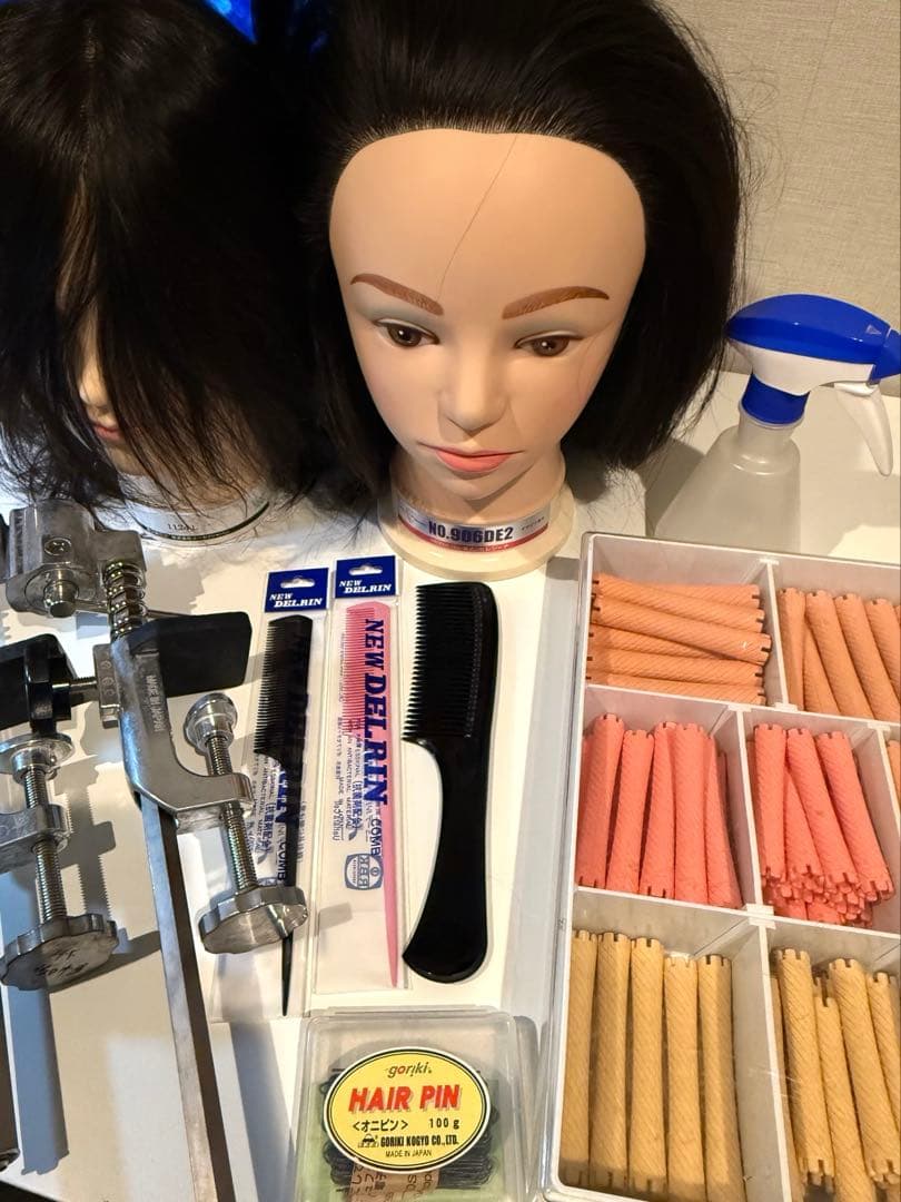 美容師国家試験用ワインディングセット カットウィッグ未使用