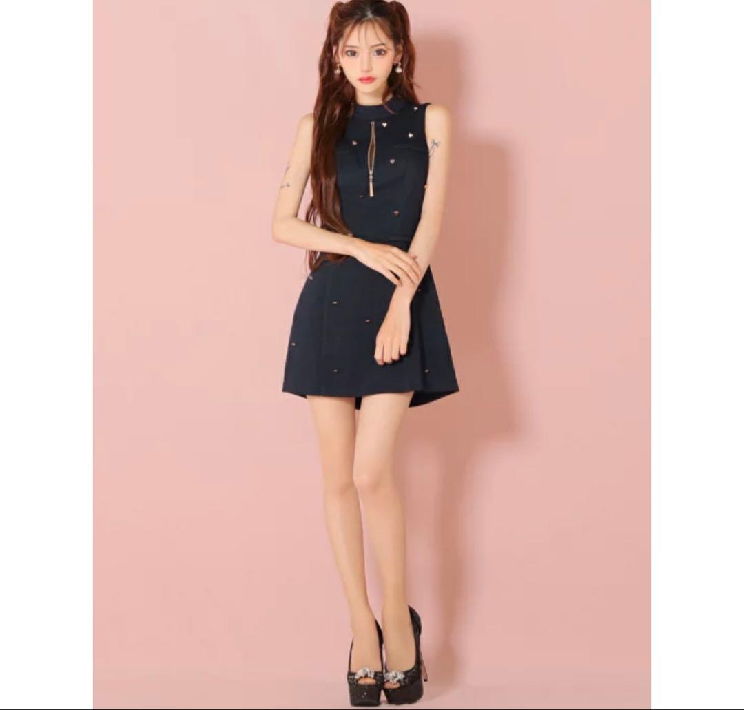 ROBE de FLEURS ノースリーブミニドレス ブラック