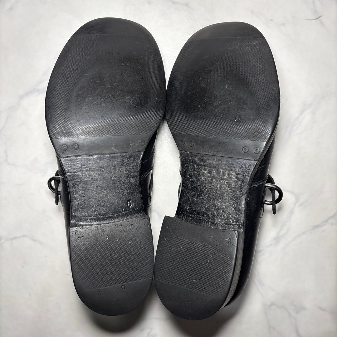 靴 PRADA belted leather shoes archive