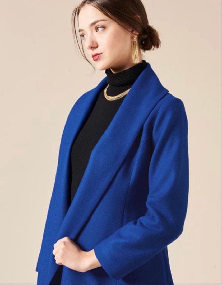 JENNE ウールコート ロイヤルブルー 希少Lサイズ