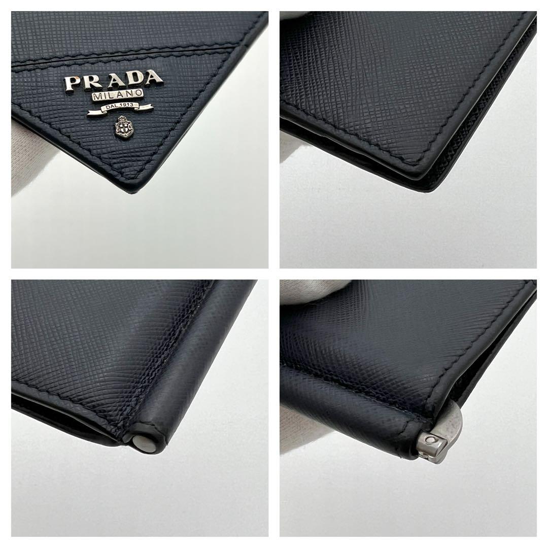PRADA プラダ サフィアーノ メタル マネークリップ カードケース 二つ折り