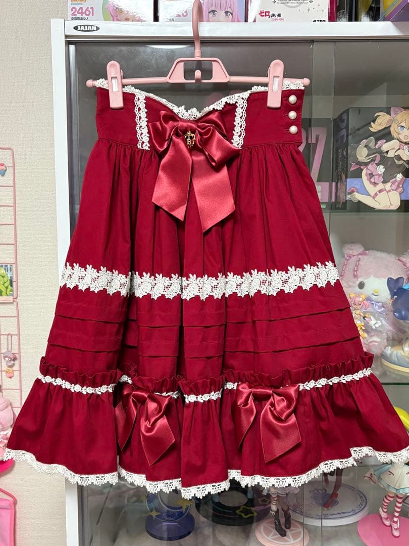 dear rose スカート　エンジ　赤