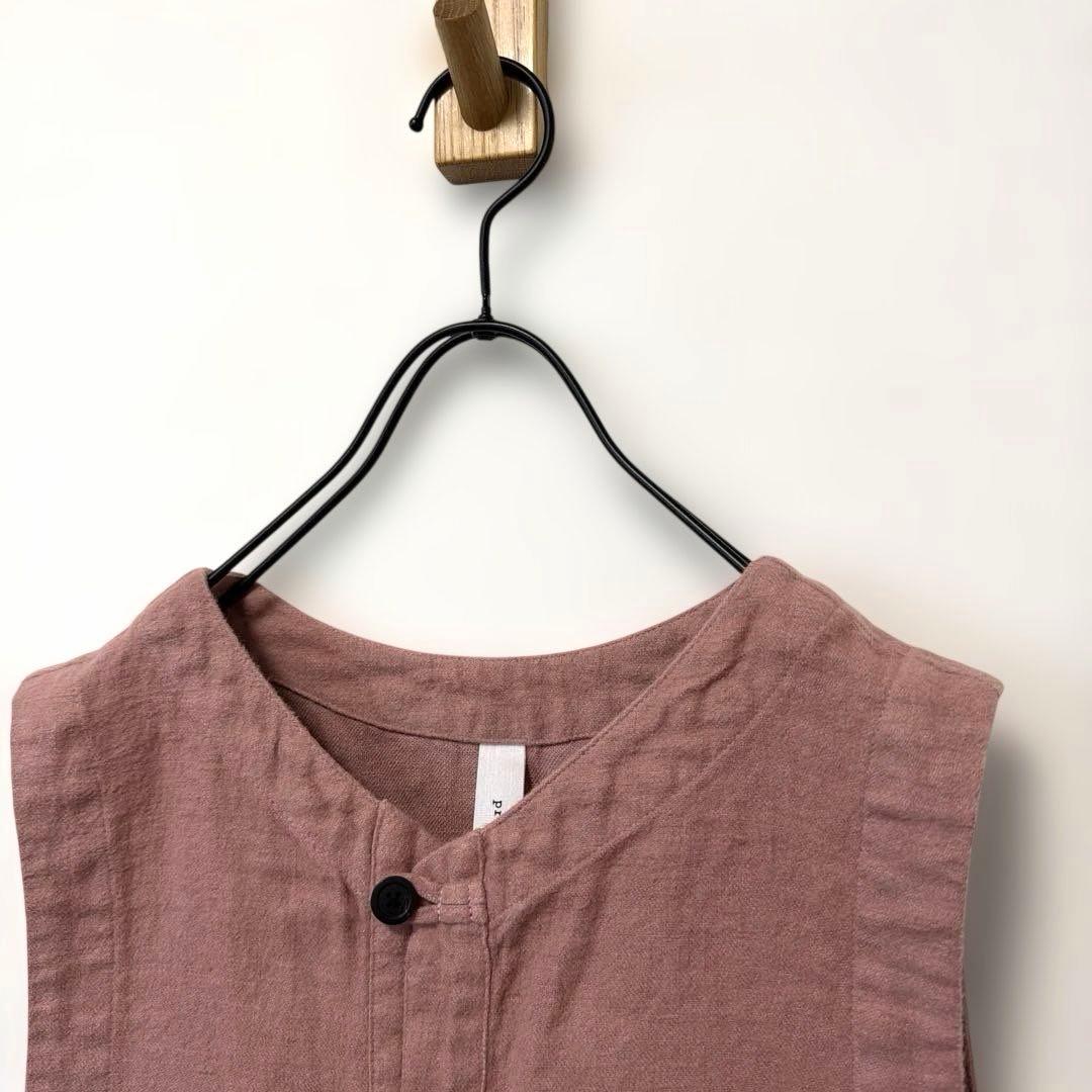 prit フレンチリネンツイル起毛　オールインワン　ダスティピンク