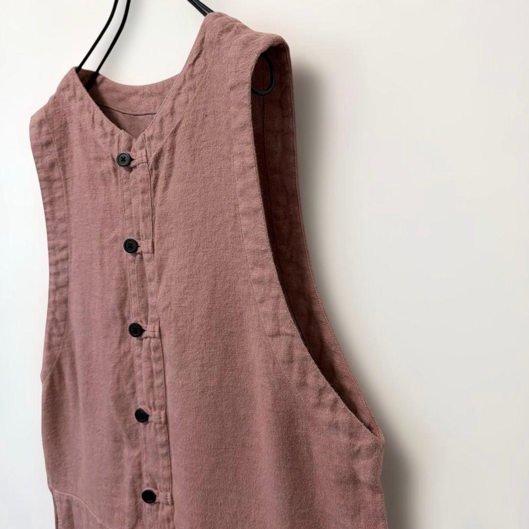 prit フレンチリネンツイル起毛　オールインワン　ダスティピンク