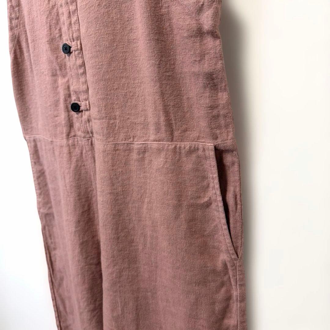 prit フレンチリネンツイル起毛　オールインワン　ダスティピンク