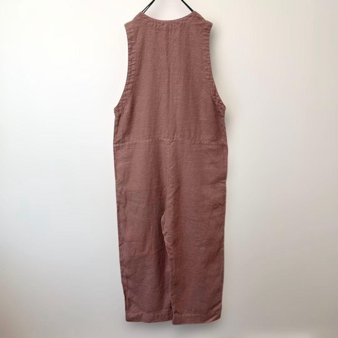 prit フレンチリネンツイル起毛　オールインワン　ダスティピンク