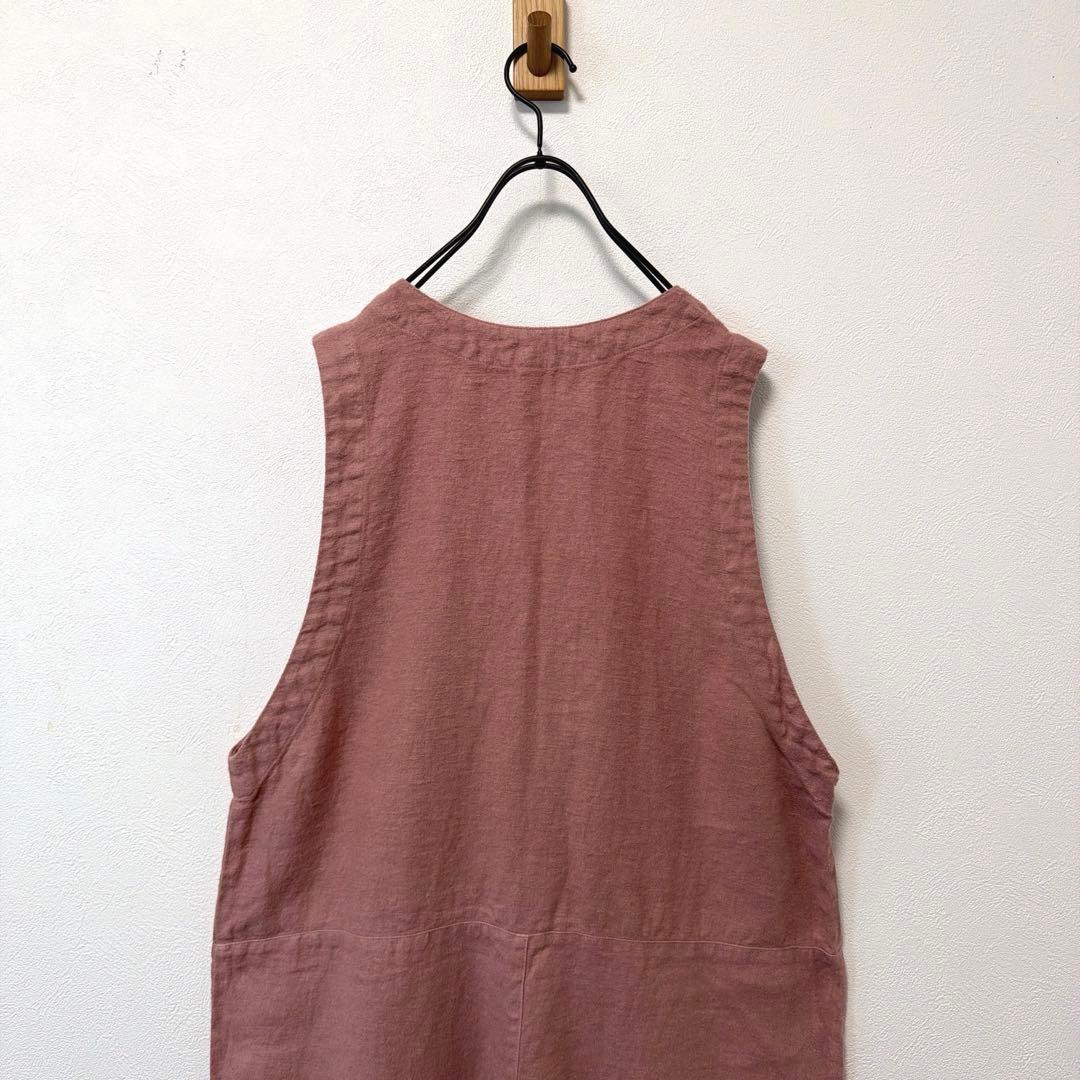 prit フレンチリネンツイル起毛　オールインワン　ダスティピンク