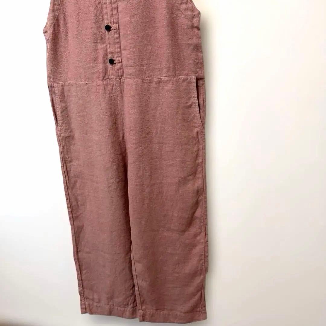 prit フレンチリネンツイル起毛　オールインワン　ダスティピンク