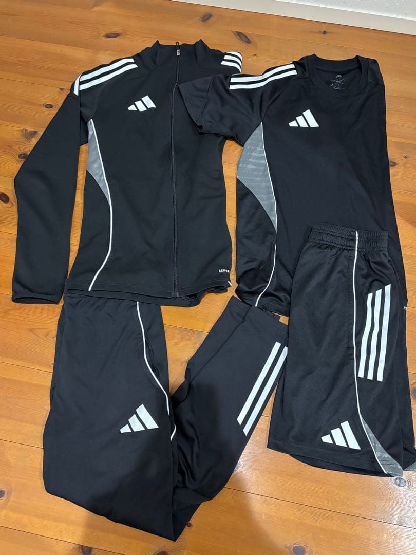 adidas tiro25トレーニングウェア 上下4点セット 黒