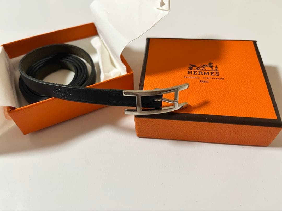 エルメス　アピ3 ロング　皮 バングル