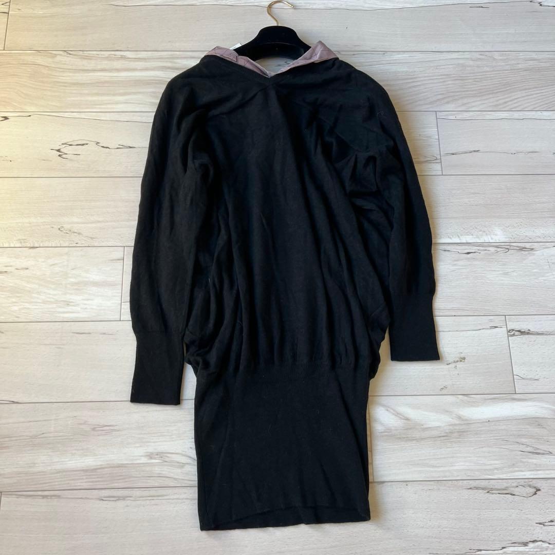 タグ付き　ヴィヴィアンウエストウッド　ニットワンピース　ボウタイ　リボン　膝丈