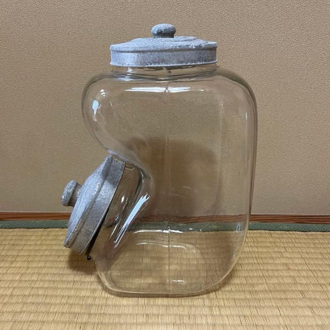 ガラス瓶　アンティーク　和ガラス　駄菓子屋　二つ蓋　レトロ　ヴィンテージ　硝子①