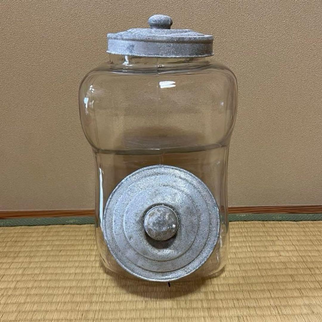ガラス瓶　アンティーク　和ガラス　駄菓子屋　二つ蓋　レトロ　ヴィンテージ　硝子①