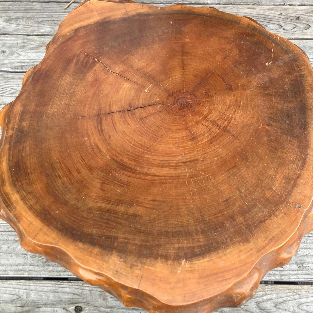 昭和レトロ 木製 天然木 欅材 一枚板 脚付き 小型 座卓 センターテーブル