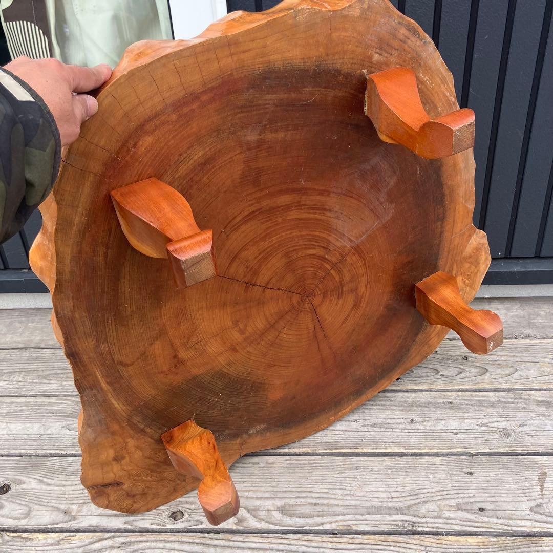 昭和レトロ 木製 天然木 欅材 一枚板 脚付き 小型 座卓 センターテーブル