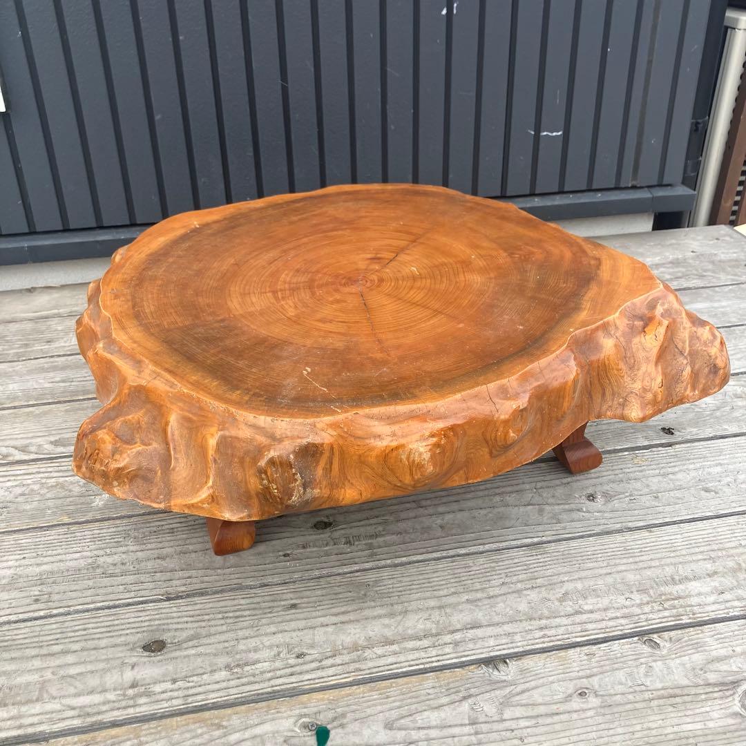 昭和レトロ 木製 天然木 欅材 一枚板 脚付き 小型 座卓 センターテーブル