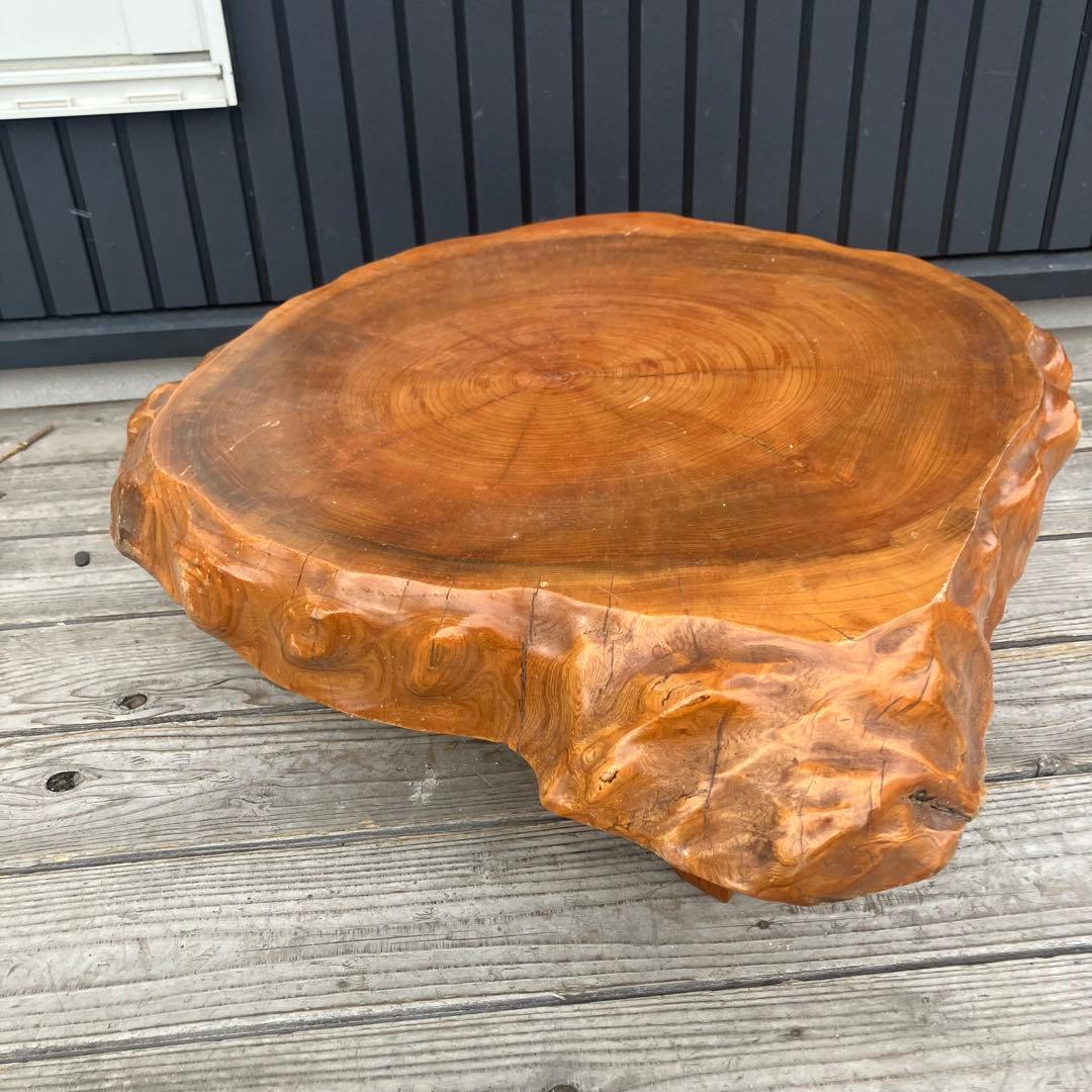 昭和レトロ 木製 天然木 欅材 一枚板 脚付き 小型 座卓 センターテーブル