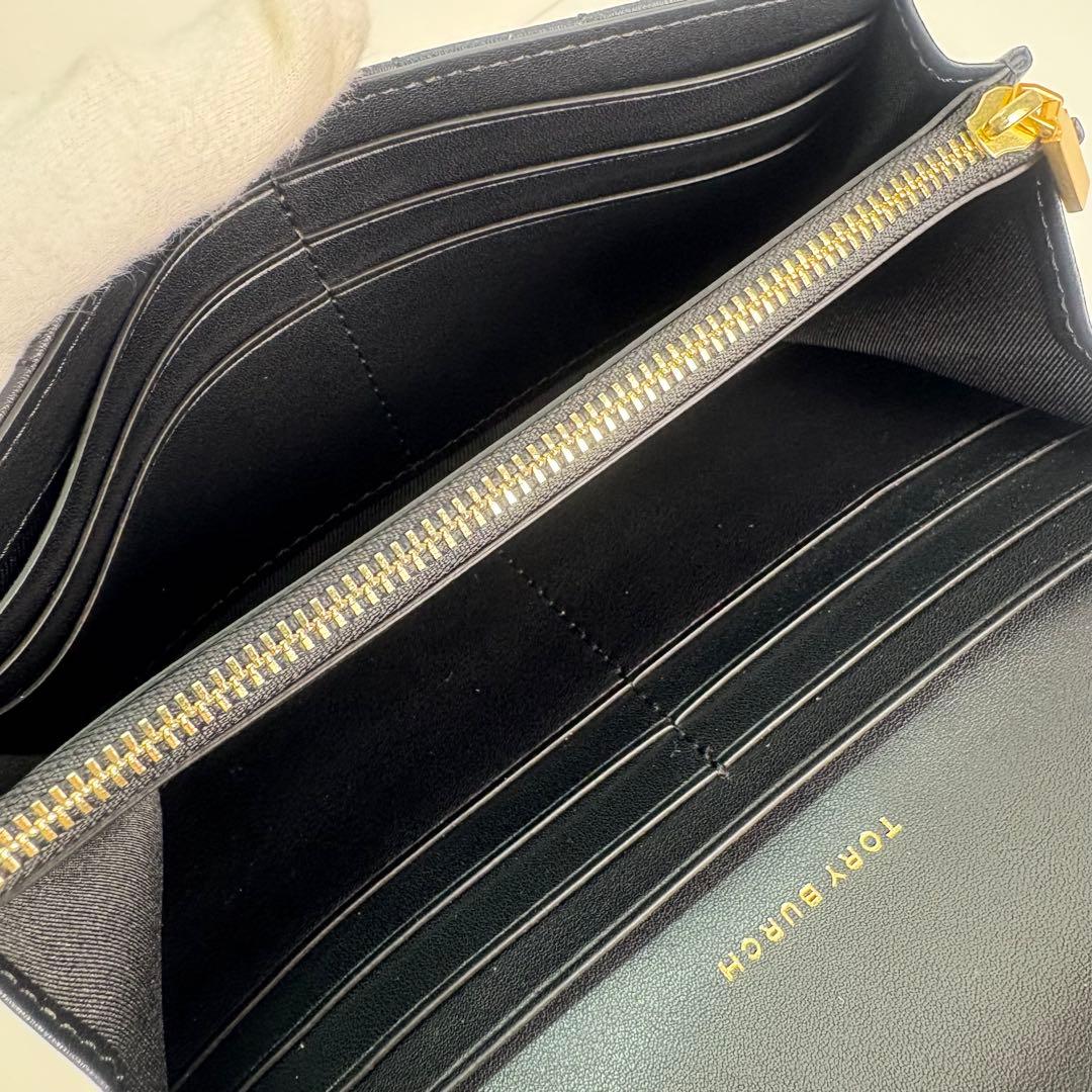 【箱付き】 Tory Burch キラ ターンロック 長財布 ブラック