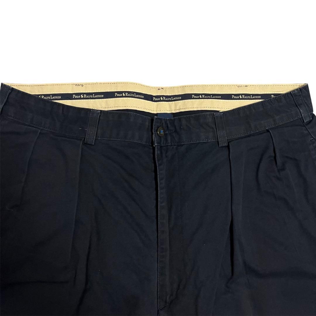 極美品　90s ANDREW PANT W36 L30 ネイビー　ポロチノ