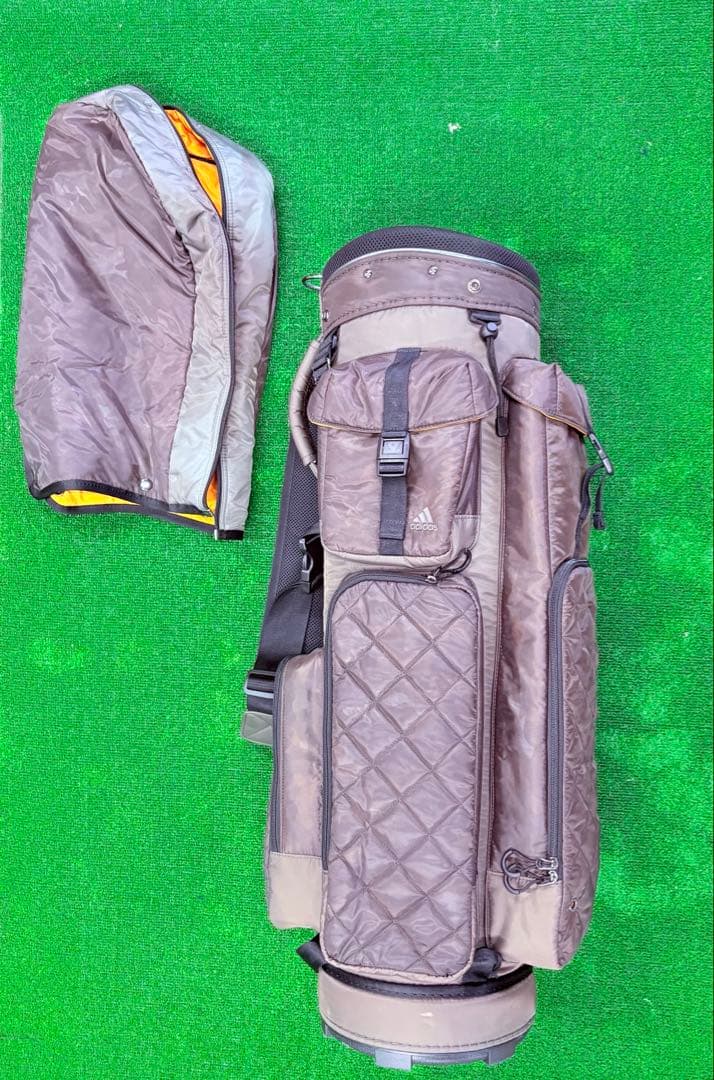 adidas キャディバッグ 軽量 9型 2.9kg カモブラウン アディダス