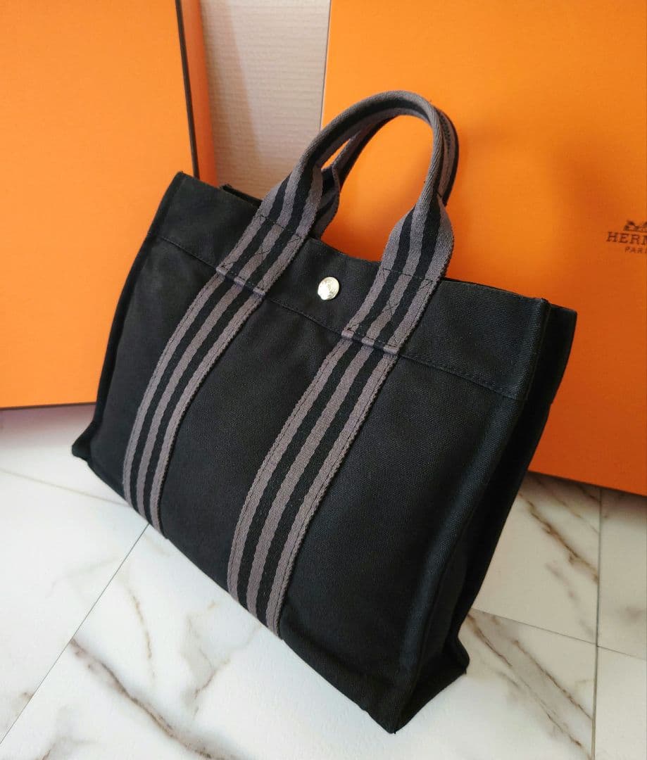 く*️様 エルメス HERMES トートバッグ フールトゥPM 黒 ブラック ハ