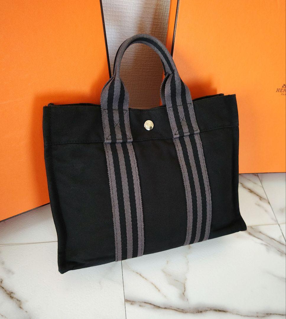 く*️様 エルメス HERMES トートバッグ フールトゥPM 黒 ブラック ハ