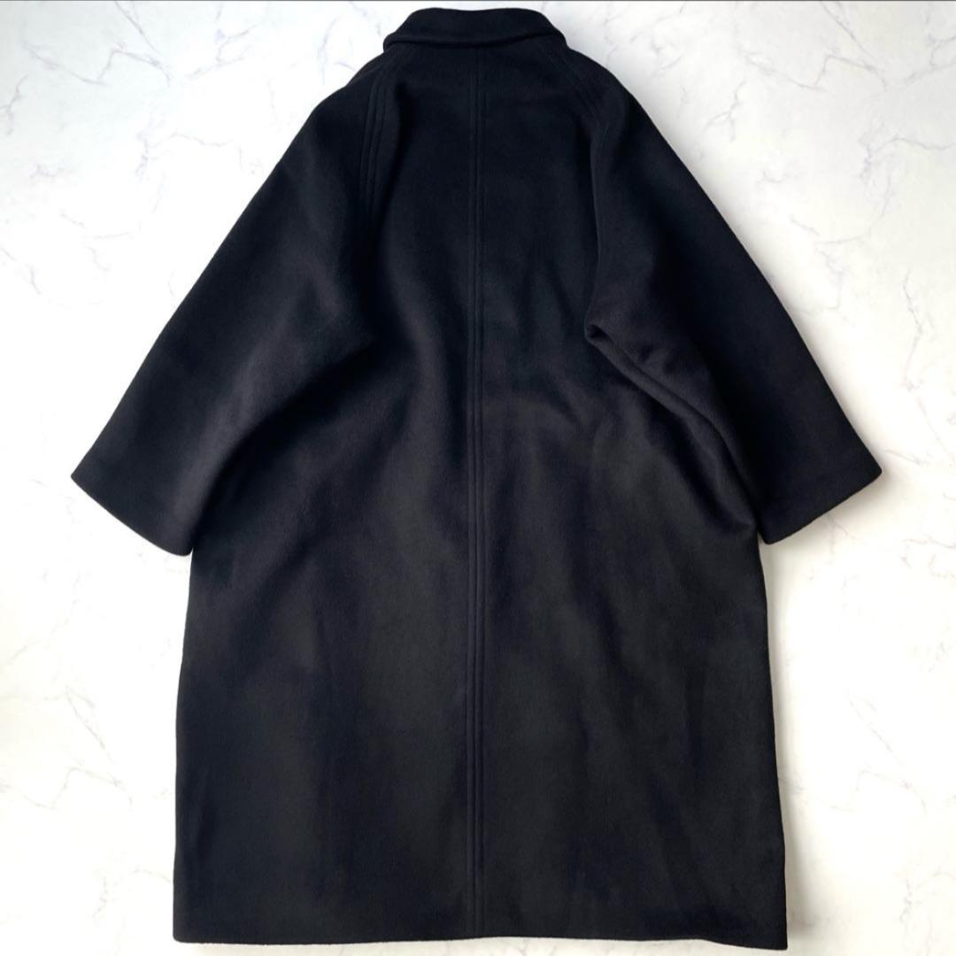 シップスエニィ 25AW バルマカーン コクーンコート ロング ウール ブラック