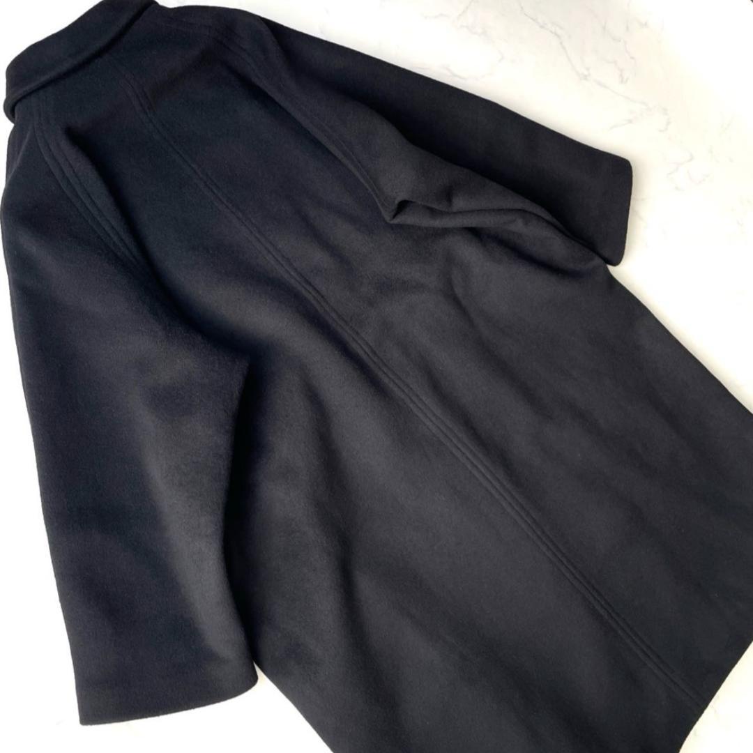 シップスエニィ 25AW バルマカーン コクーンコート ロング ウール ブラック