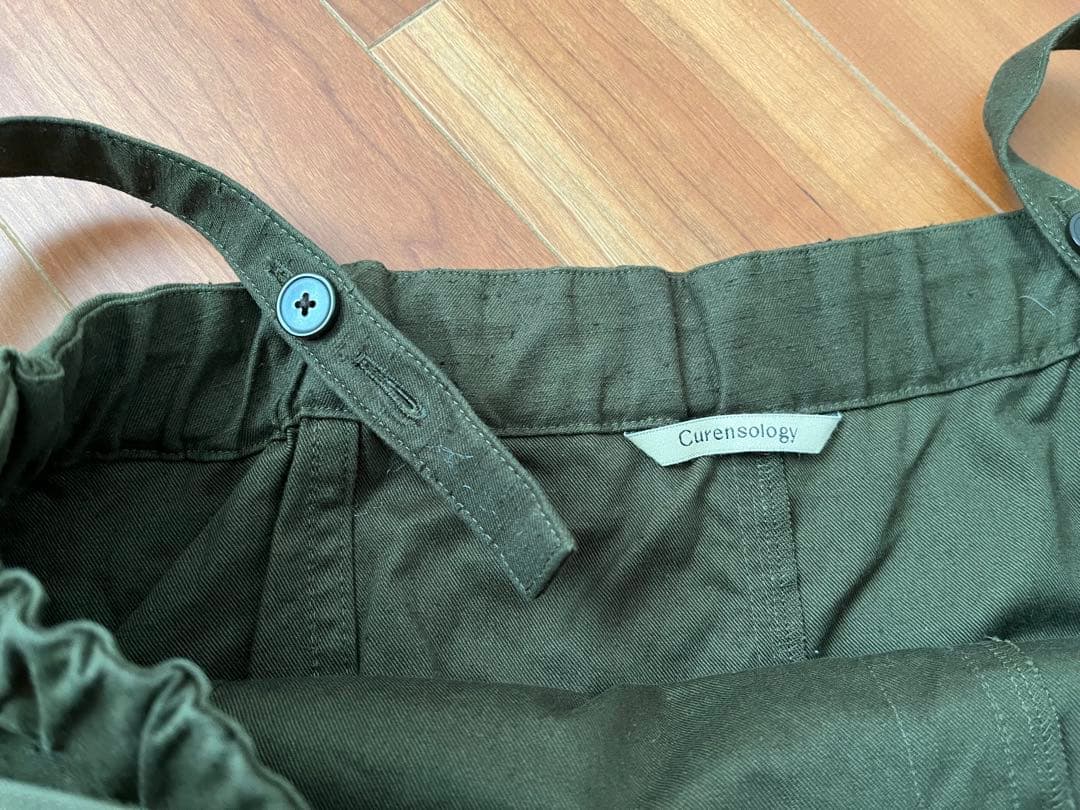 カレンソロジー　コットンネップサロペットパンツ　オーバーオール　カーキ