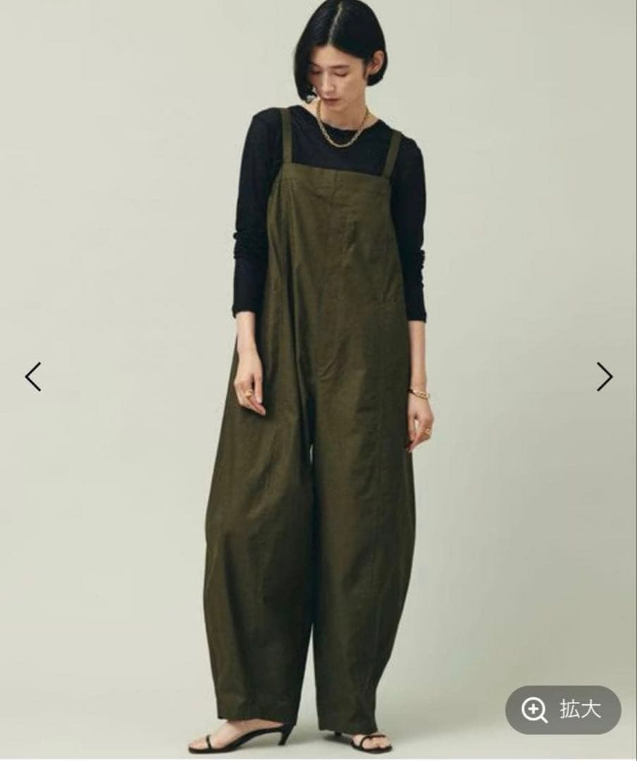 カレンソロジー　コットンネップサロペットパンツ　オーバーオール　カーキ
