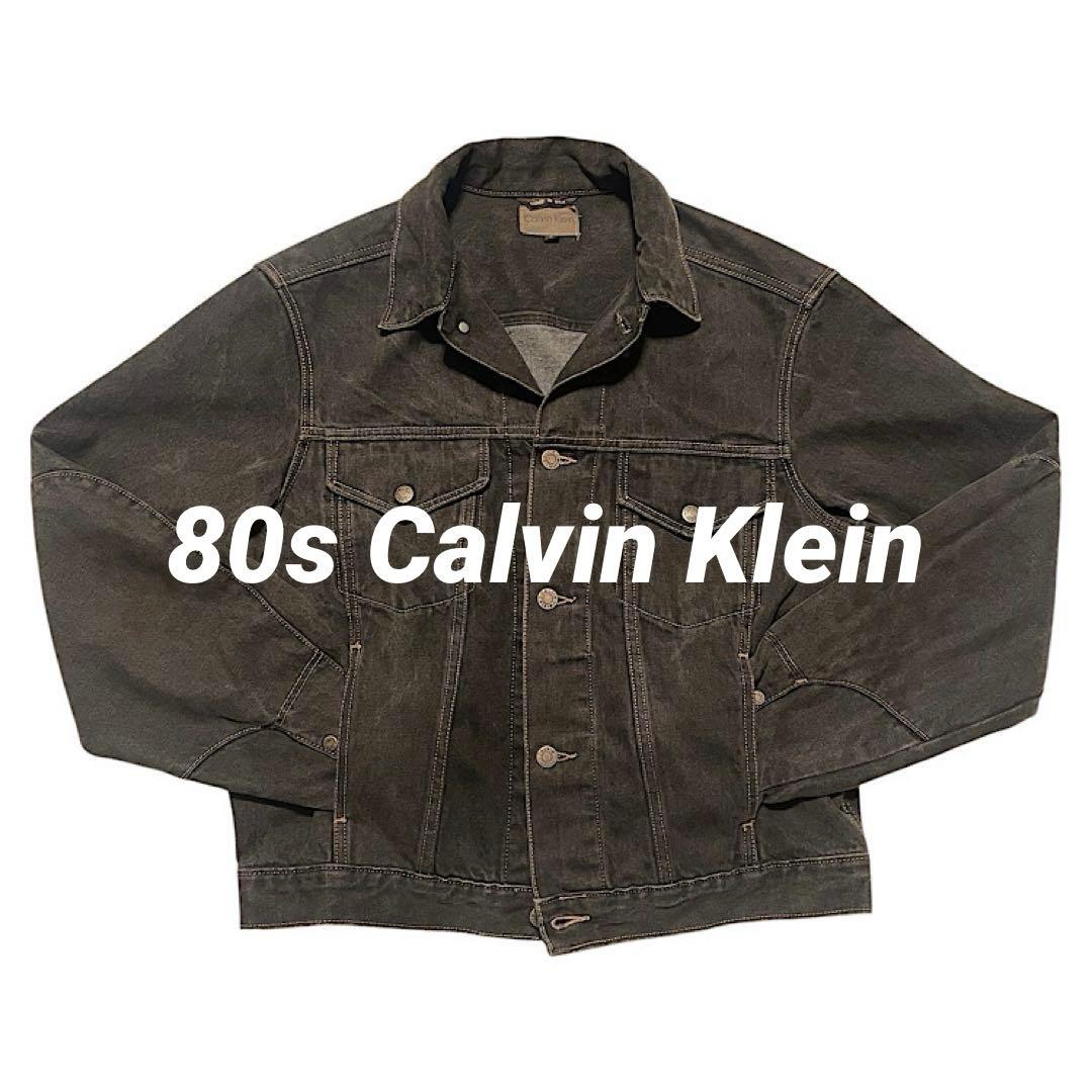 8*様 80s カルバンクライン 先染め ブラックデニムジャケット ビンテージ常