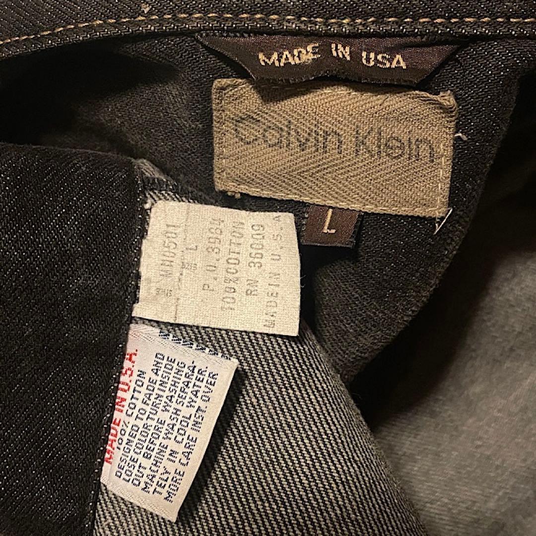 8*様 80s カルバンクライン 先染め ブラックデニムジャケット ビンテージ常