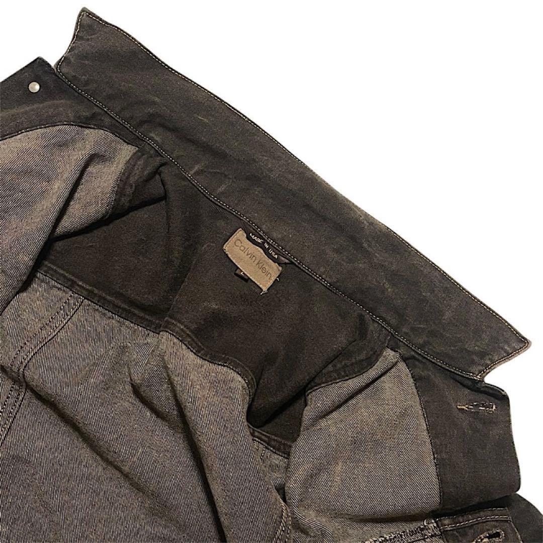 8*様 80s カルバンクライン 先染め ブラックデニムジャケット ビンテージ常