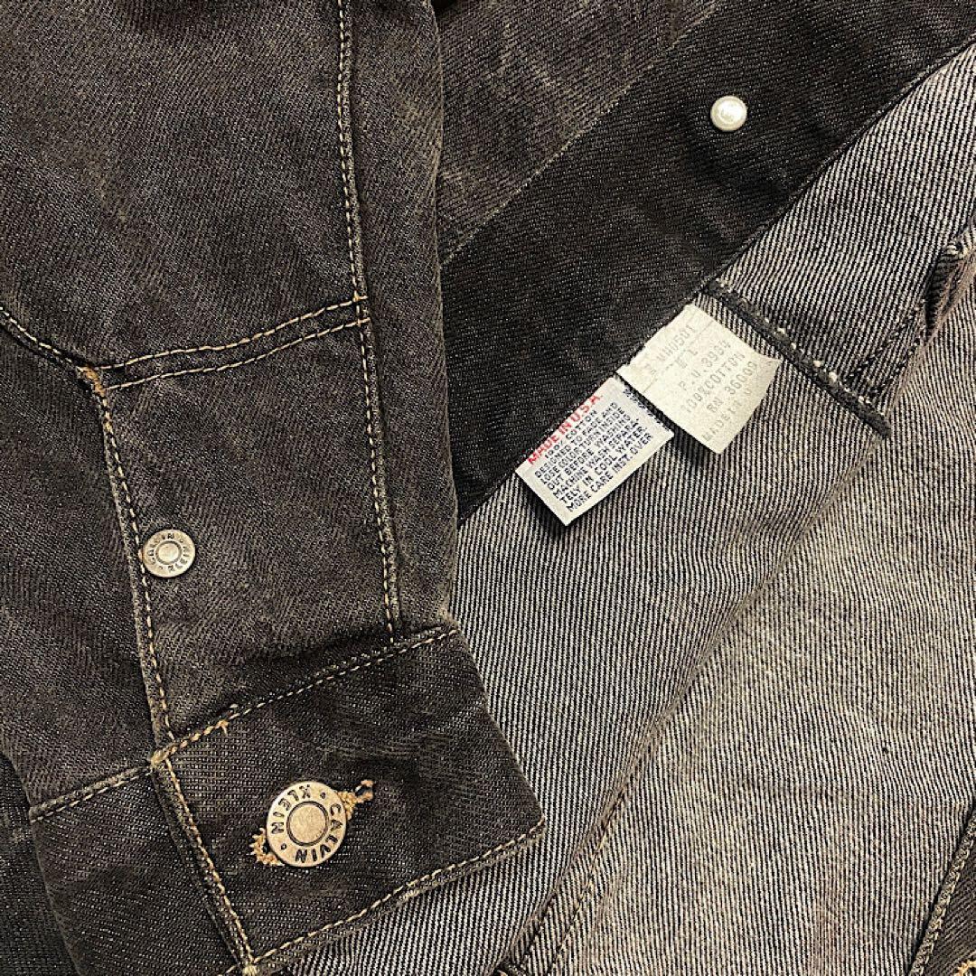 8*様 80s カルバンクライン 先染め ブラックデニムジャケット ビンテージ常