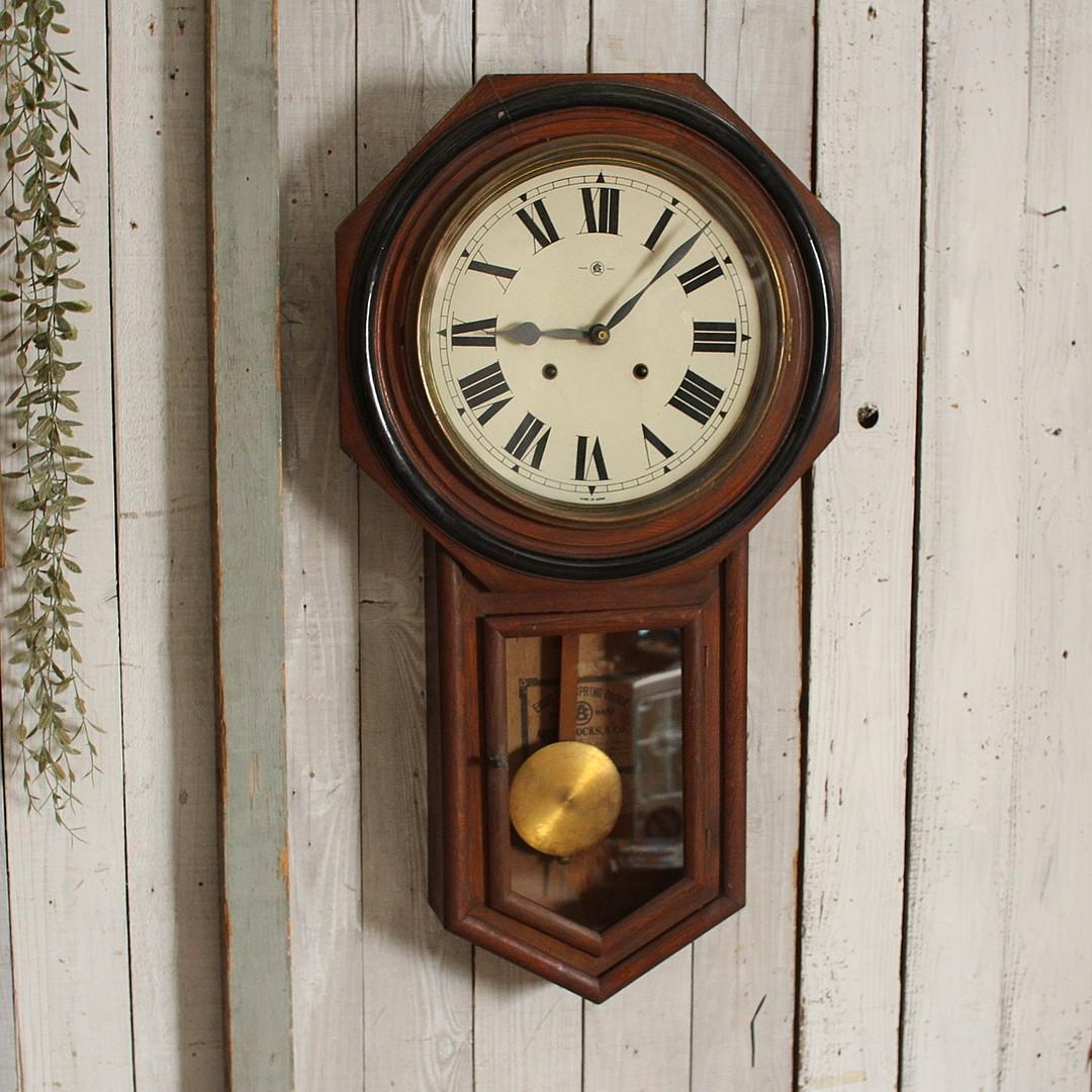 愛知時計製　古い掛時計　八角時計　高さ　82.5㎝