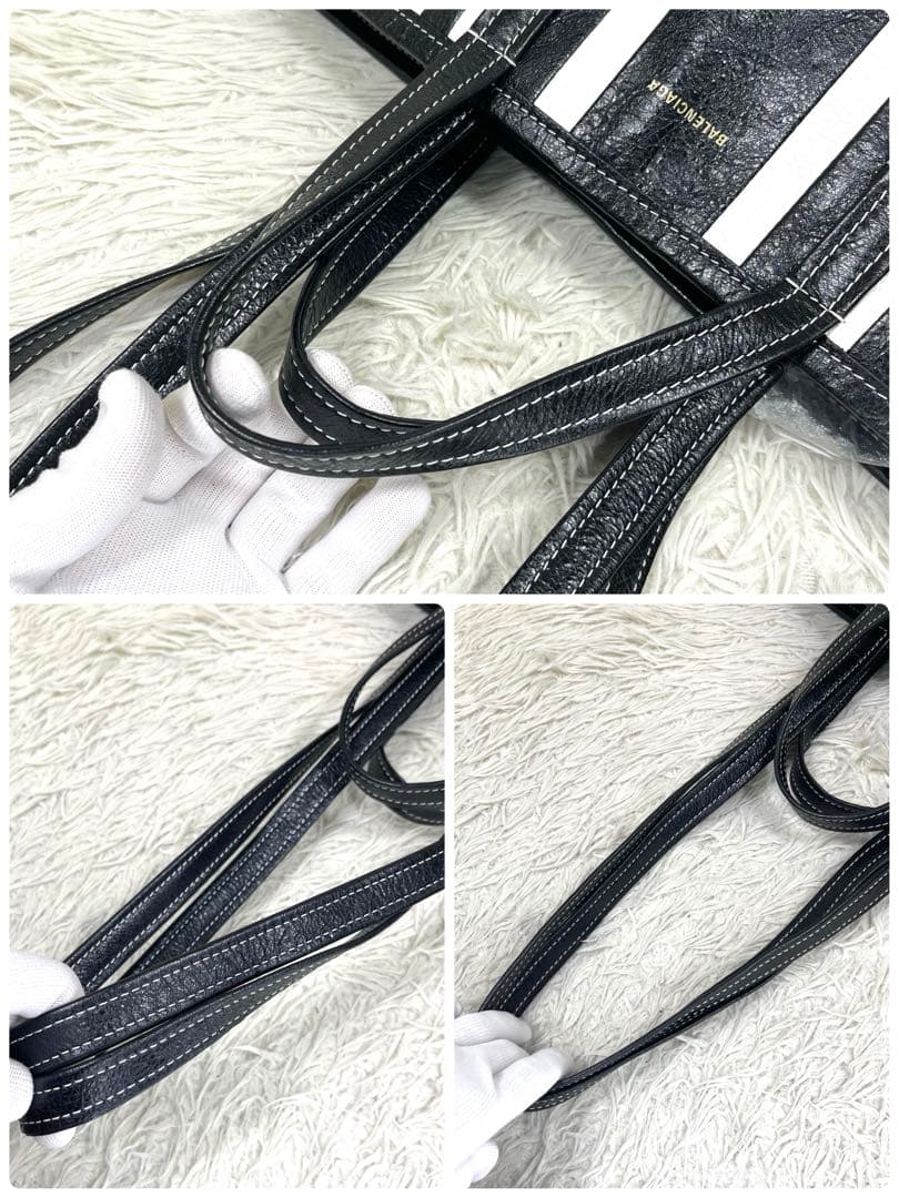 美品‼️ バレンシアガ　トートバッグ　バルベス　ストライプ　2way レザー