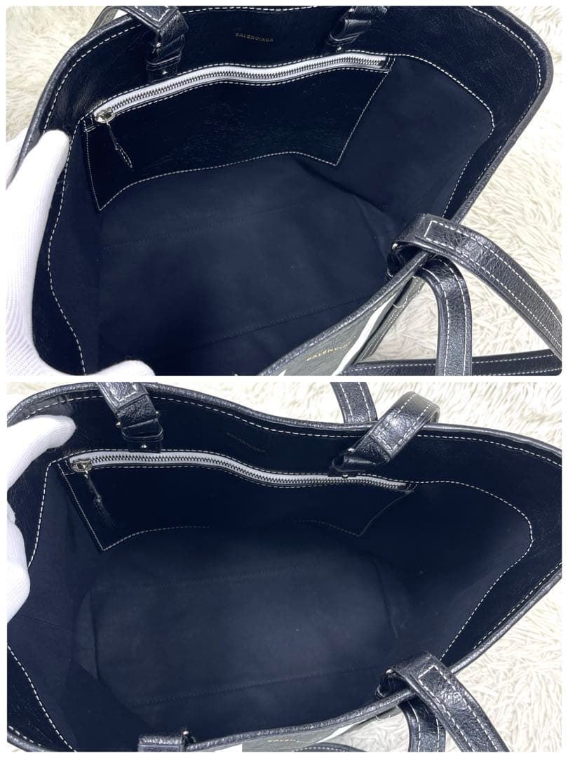 美品‼️ バレンシアガ　トートバッグ　バルベス　ストライプ　2way レザー