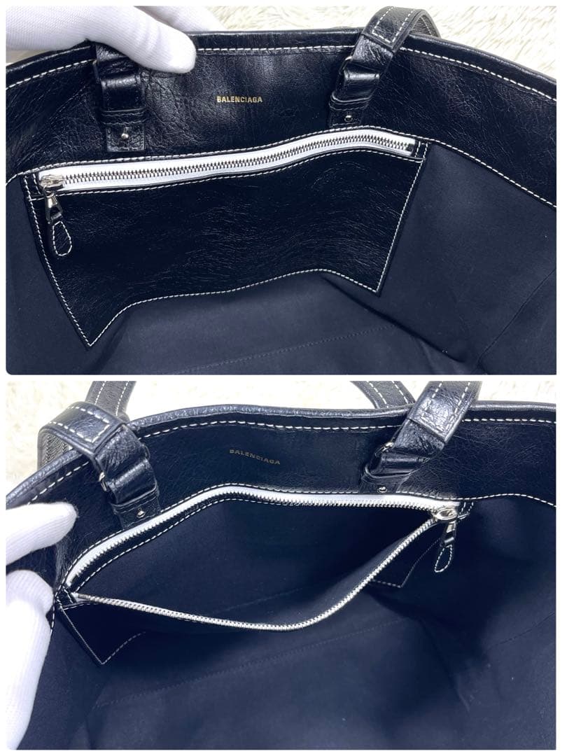 美品‼️ バレンシアガ　トートバッグ　バルベス　ストライプ　2way レザー