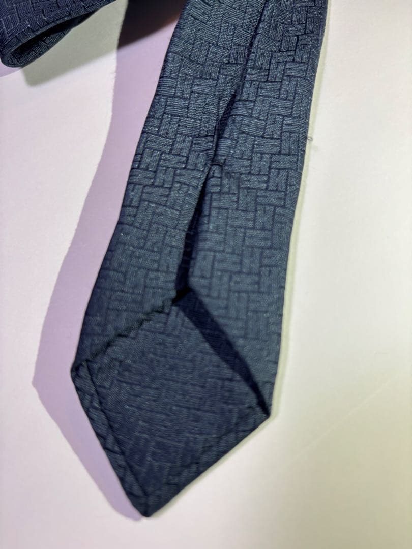 【おまとめ購入割引相談可能】 HERMES ダークブルー シルクネクタイ