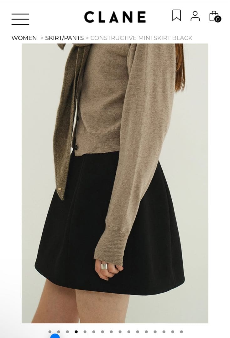 CLANE CONSTRUCTIVE MINI SKIRT ブラック