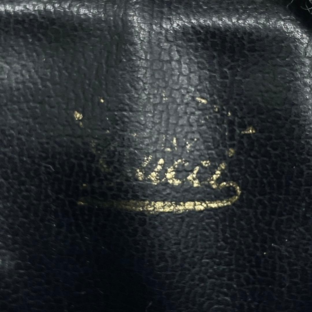 【GUCCI】ショルダーバッグ　シェリーライン　インターロッキング　レザー　黒色