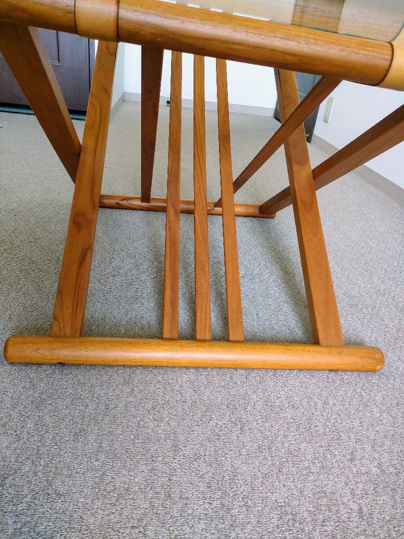 北欧家具　デンマーク　ガラストップ　センターテーブル　大塚家具輸入品